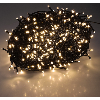 LED Aussen-Lichterkette 600 LEDs 60m warmwei� schwarzes Kabel IP44 - CT-ALK600