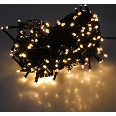 LED Aussen-Lichterkette 200 LEDs 20m warmwei� schwarzes...