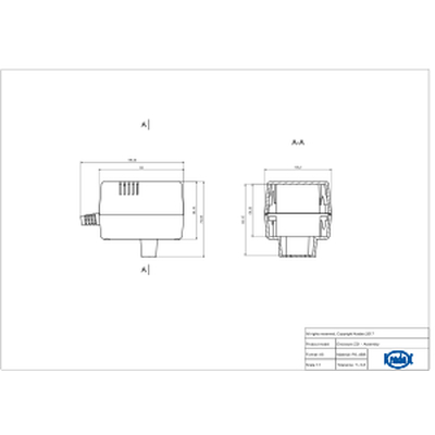 Geh�use mit Eurostecker  55x 82x64mm schwarz