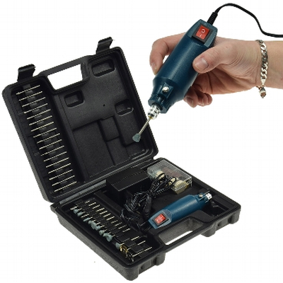 Mini cordless drill set with ample 63-piece accessory - Drill-Power V2