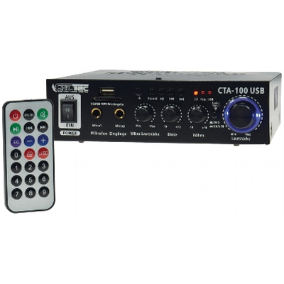 Minil stereo amplifier 100 Wmax with IR remote control...
