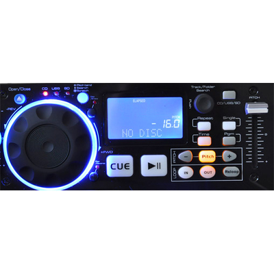 DJ Doppel CD Player 19 2x USB 2x SD MP3 Scratch Global-DJ