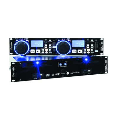 DJ Double CD Player 19 2x USB 2x SD MP3 Scratch My Mix