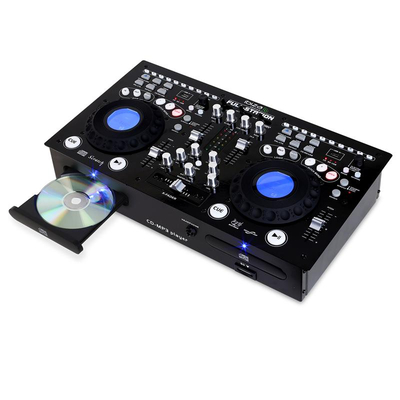 DJ Doppel CD-Player 2x USB 2x SD MP3 Scratch Mixer Full-Station