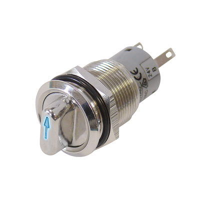 Rotary switch with illumination 24V 19mm on/on 230V 5A blue IP67