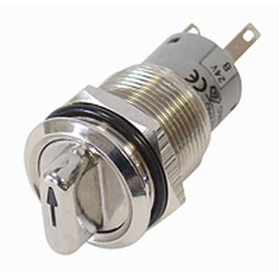     Full metal rotary switch 19mm 1 x with LED lighting blue