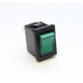 Rocker switch 1 x one green with control light 230V