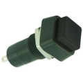 Square pushbutton off/(on) black