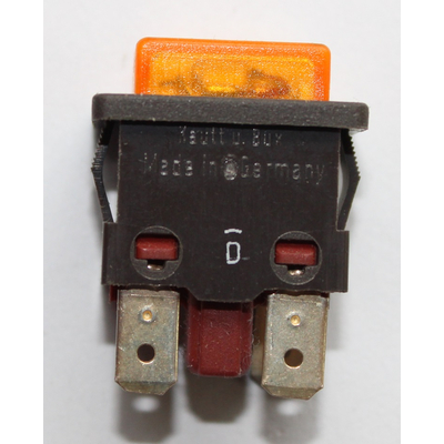Pressure switch off/on with indicator light  250V 10A yellow