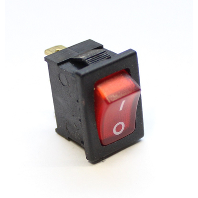 Mini Wippschalter aus/ein rot mit Kontrollleuchte 230V rot