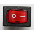 Mini Rocker switch 1 x one with control light 230V red