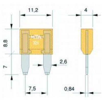 Automotive Mini blade fuse  7,5A