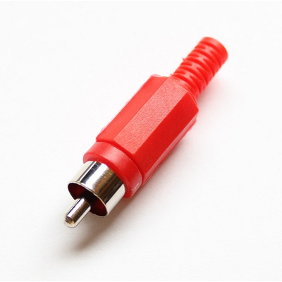 RCA plug with strain relief plastic red