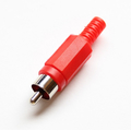    RCA plug with strain relief plastic red