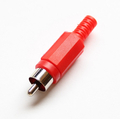 RCA plug with strain relief plastic red