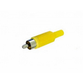 RCA plug with anti-kink plastic yellow