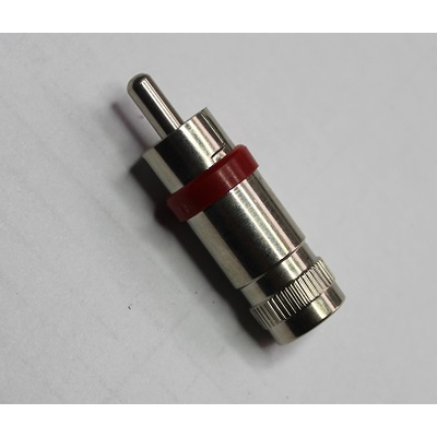 Cinchstecker Metallgeh�use mit rotem Kennring