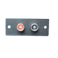 Panel mit 2 Cinch Buchsen rot,  schwarz