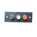 Panel mit 3 Cinch Buchsen rot, wei, schwarz