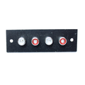 Panel with 4 RCA sockets 2 x red, 2 x black