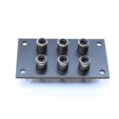 Panel with 6 RCA sockets 6 x black