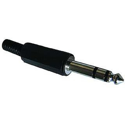 Jack plug 6.3mm stereo plastic black