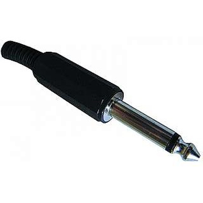 Jack plug 6.3mm mono plastic black