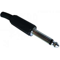 Jack plug 6.3mm mono plastic black