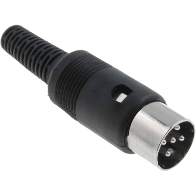 DIN Stecker  5 Polig W�rfel 360� mit Knickschutz