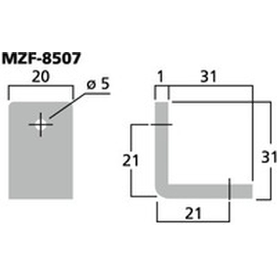 Metal bracket small 1 mm steel - MZF-8507