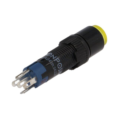 Pressure switch on/on with indicator 24V blue round 0.5A 250VAC / 1A 24VDC