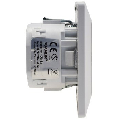 Double USB charging socket white matt