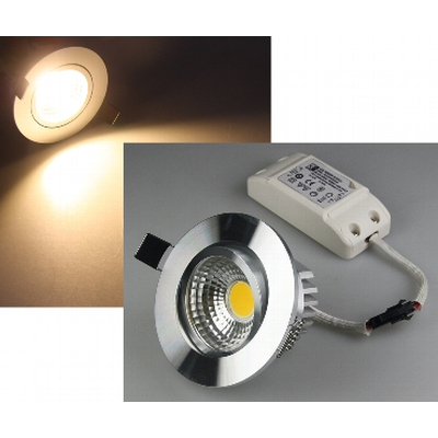 LED Einbauleuchte  3W warmwei 3000K  COB-3 silber