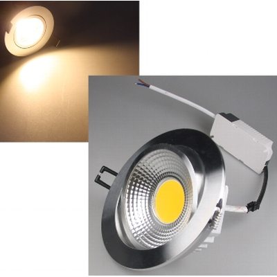 LED-Einbauleuchte 10W warmwei� 3000K  COB-10 silber