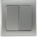 Double rocker switch, 250V AC, 10A, incl. frame,...