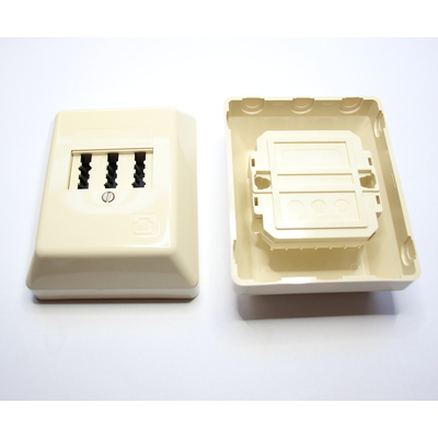 TAE-Telefon Aufputzdose mit Schraubanschluss NFF creme wei� (2 St�ck)