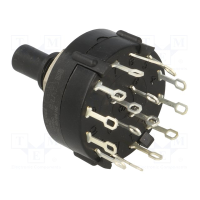     Rotary switch with solder connection 4 pole 3 positions 2.5A / 125VAC 0.35A / 125VDC