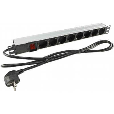 19 8-way power strip with switch for rack mounting max 3500W