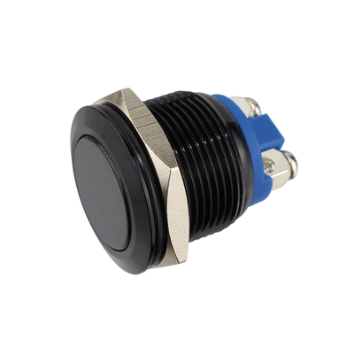 Aluminiumtaster 19mm 1 x (ein) schwarz  flach IP65