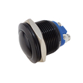 Aluminum push-button 19mm 1 x (on) black curved IP65
