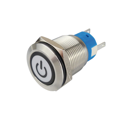 Full metal button 19 mm 1 x on/on with illuminated switch...