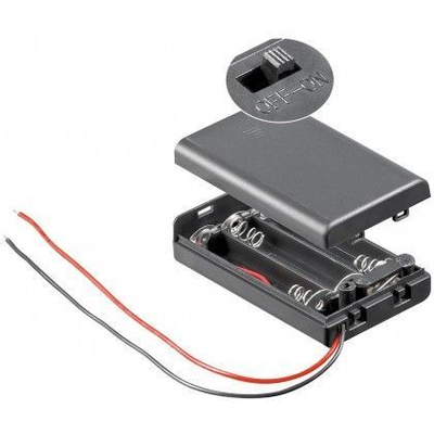 Batteriehalter f�r 3 x Microzelle / AAA / LR03  Mit Schalter und Anschlusskabel