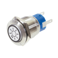 Vollmetalltaster 19mm1 x ein/(ein) mit Lichtsymbol...