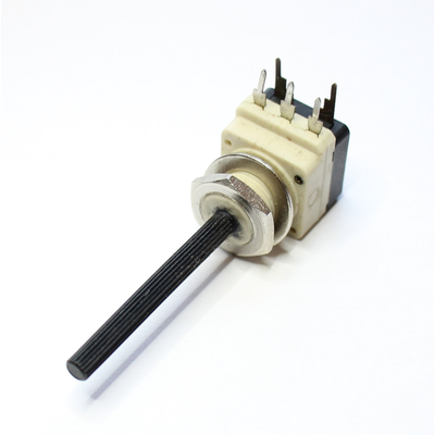 Potentiometer axial mono 1K lin with switch 4mm plastic shaft