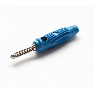 Banana plug with transverse hole 60VDC 30A blue - BUELA...