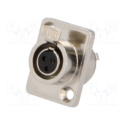 Mini XLR panel socket 3 pin