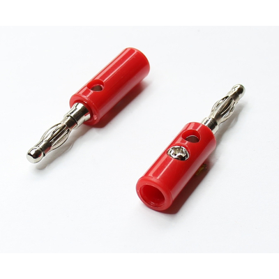 Banana plug with screw connection red