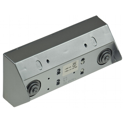 Double top mounting socket block + 2 USB charging ports silver