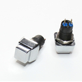 Push button switch off/on 250V 1A square silver - R1883B