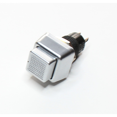 Push button switch off/on 250V 1A square silver - DS-457